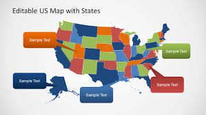 This interactive map allows students to click on each of the 50 states to learn their facts and statistics. Editable Us Map Template For Powerpoint With States Slidemodel