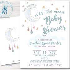 Pin By Social Set Events On Night Sky Baby Shower Baby Shower Invitations Baby Boy Shower