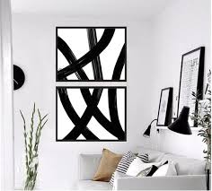Black And White Framed Art Set Of 2 Set Of 2 Black And White Abstract Printable Wall Art Set Etsy Wall Art Sets Printable Wall Art Bohemian Wall Art
