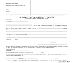 Affidavit Of Change Of Trustee California Change County