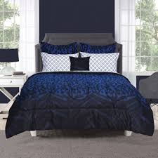 Black And Blue Comforter Keira Comforter Set In Black Blue Comforter Sets Comforters Bed In A Bag