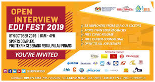 Maklumat program adalah seperti berikut; Perkeso Socso On Twitter Eis Perkeso X Politeknik Seberang Perai Pulau Pinang Open Interview Edu Fest 2019 Tarikh 8 Oktober 2019 Masa 8 Pagi 4 Petang Tempat Sports Complex Politeknik Seberang