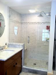 Tile Shower With Knee Wall And Seat Modern Bathroom Tile Tile Bathroom Modern Bathroom