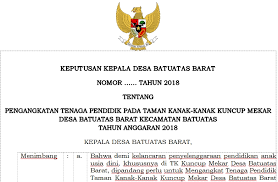 Sk pengangkatan kepala sekolah paud. Sk Guru Tk Paud Desa Dari Kepala Desa Download Contoh Format Terbaru Format Administrasi Desa