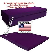 Queen Size Purple Tri Fold Foam Bed Portable Ottoman Floor Mattress 4x60x80 Beds Mattress On Floor Queen Mattress Size Foam Bed