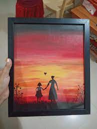 Check spelling or type a new query. Sunset Mother Daughter Painting Mother Painting Diy Canvas Art Painting Canvas Painting Diy