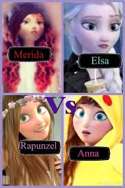 Powers Elsa Ice Anna Fire Rapunzel Hair Frying Pan Merida Bow And Arrow Comment And Tell Me Elsa Rapunzel Merida