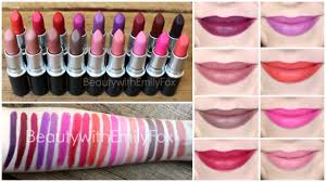 Colourpop glossy lip stain swatches. Mac The Matte Lip Lipstick Collection Lip Swatches Comparison Youtube