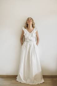 Linen Wedding Dress Handcrafted By Cozyblue All Our Linen Wedding Dresses Are Made To Personal Bod Cotton Wedding Dresses Wedding Dresses