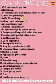 30 days glow up challenge beauty routine checklist perfect skin care routine glow up tips