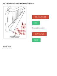 Les 150 Psaumes de David Télécharger, Lire PDF Télécharger Lire English  Version Download Read. Description