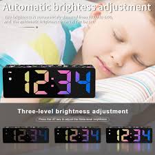 Bornore Digital Alarm Clock LED Rainbow for Bedroom with Mirror Surface  Weekday/Weekend Mode Small Clock Temperature Display Adjustable Brightness  Voice Control Table Clock for Kids(Astro): Buy Online at Best Price in UAE -