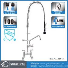 Single bowl this wall mount 17 in. Commercial Kitchen Sink Tap Stainless Steeel Pre Rinse Spray Arm Set Unit Mixer Rinser Global Sources