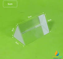 Lăng kính tán sắc ánh sáng, kích thước đáy 3cm x 3cm, cao 5 cm