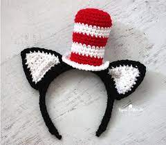 Crochet Cat In The Hat Headband Repeat Crafter Me Crochet Hair Accessories Crochet Cat Hat Crochet Headband