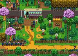 My Bus Stop All Year Round No Mods Or 1 5 Stardewvalley In 2021 Stardew Valley Stardew Valley Layout Stardew Valley Farms