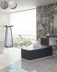 Don't use shiny tiles on a floor. Large Bathroom Tiles