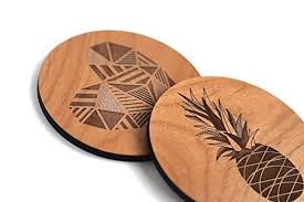 Set of 4 Summer Fun Laser Cut Wood Coasters by Cardtorial - American Made &  available on Wonderful Things