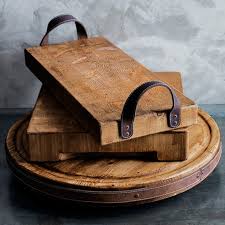 Rattan is a sustainable material. Rustic Rectangular Tray With Leather Handles Cheese Tools Williams Sonoma