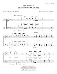 Lullaby Goodnight My Angel Arr Kirk Young Sheet Music Billy Joel Ttbb Choir