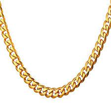 U7 Real 18k Gold Plated Curb Link Necklace Minimalist Rapper Jewelry Men Women 6mm Cuban Chain 22 Inch Gold Chains For Men Chains For Men Gold Chains