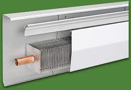 • baseboard sized for low temperature operation under design conditions and able to provide twice that capacity under boost operation to reduce recovery time from thermostat setback. Synergy Baseboard Radiation