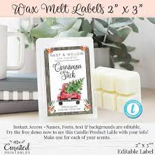 Wax Melts Christmas Label Editable Label Diy Product Label Etsy Diy Labels Candle Labels Christmas Labels