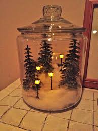 My Mini Winter Wonderland All Tucked Into A Large Glass Cookie Jar Christmas Centerpieces Christmas Jars Christmas Decorations Rustic