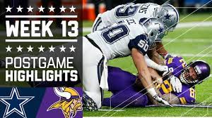 Cowboys Vs Vikings Nfl Week 13 Game Highlights Youtube