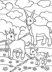 Dessin A Colorier Des Chevres Dans Un Pre Fleuri Licorne A Colorier Pages De Coloriage Disney Dessin Chevre