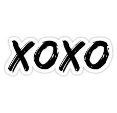 Xoxo Sticker By Mackenziemakes In 2020 Black Stickers Cute Stickers Girl Stickers