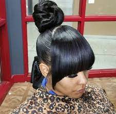 Bun Hairstyles With Bangs For Black Women 568 Best Updos Images On Pinterest Bangs Black Hairstyles Images Pinterest Bangs Black Hairstyles Images