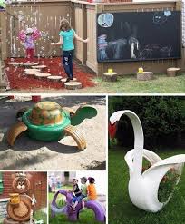 пластиковых бутылок поделки для сада своими руками из подручных материалов с описанием Ispolzovanie Staryh Shin Na Detskoj Ploshadke Starye Shiny Igrovoj Domik Dlya Devochek Ploshadka