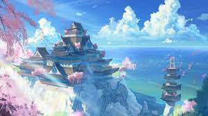 1366x768 Japan Temple Scenery Anime Manga Wallpapers Free Computer Computer Wallpaper Desktop Wallpapers Anime Backgrounds Wallpapers Anime Scenery Wallpaper