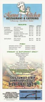 Hours may change under current circumstances Mama S Kitchen Menu Menu For Mama S Kitchen Plantation Sunrise Miami
