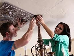 Use a soft broom or brush to get rid of any dust. How To Install Tin Ceiling Tiles Tin Ceiling Faux Tin Ceiling Tiles Tin Ceiling Tiles