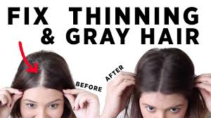 Cerafill, a thinning hair product, can help you combat thinning hair through products such as a hair thickening shampoo and spray. How To Fix Thinning Gray Hair Color Wow Hair Powder Hair Tutorial Youtube