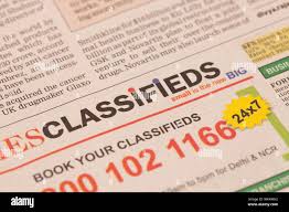 Classified advertisement hi-res stock ...