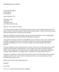 Cake Decorator Cover Letter Sample Resumesdesign Cover Letter For Resume Cover Letter Job Cover Letter
