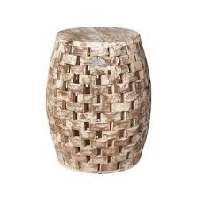 Grapevine Recycled Wood Garden Stool N A Off White Beige Acacia Outdoor Decor Garden Stool Garden In The Woods Outdoor Wood