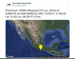 Epicentro foi a cerca de 18 quilômetros de acapulco, na costa do pacífico; Ssn Registra Sismo De Magnitud 5 9 Al Sureste De San Marcos Guerrero Activa Alerta Sismica En Cdmx El Economista