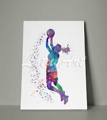 Do you love this amazing canvas wall art home decor? Girl Basketball Canvas Print Watercolor Art Print Sports Art Etsy In 2021 Basketball Wall Art Sports Art Print Basketball Canvas