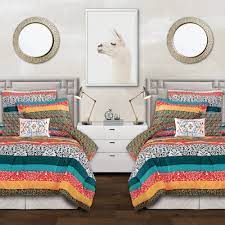 Get the best deal for twin traditional patchwork quilts from the largest online selection at ebay.com. Lush Decor Boho Stripe Polyester Reversible Comforter Twin Xl Turquoise Tangerine 5 Pc Set Walmart Com Walmart Com