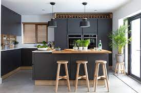 Modern Dark Grey Scandi Kitchen Kitchen Inspirations Handleless Kitchen Kitchen Design