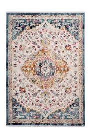 Anouk 1025 Weiss Blau Teppich Ethno Look Boho Teppich Bunt Teppich Ikea Teppich