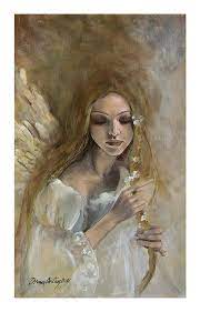 Silence Art Print By Dorina Costras In 2021 Angel Painting Angel Art Art