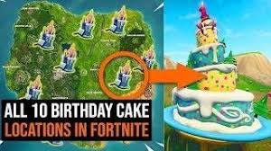 Birthday Cakes Fortnite Map All 10 Birthday Cake Locations In Fortnite 10 Birthday Cake 10th Birthday Birthday Cake