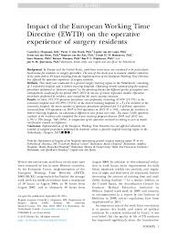 We log every week exactly as we worked. Pdf Impact Of The European Working Time Directive Ewtd On The Operative Experience Of Surgery Residents Bas Wijnhoven Academia Edu