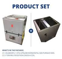125,000 BTU 1-Stg Upflow/Horizontal Gas Furnace 80% and 5 Ton Multiposition  Cased A Coil