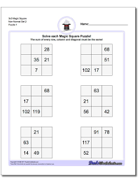 Magic Square Puzzle 3x3 Non Normal Set 2 Magic Square Puzzle 3x3 Non Normal Set 2 Math Square Puzzles Magic Squares Math Magic Squares